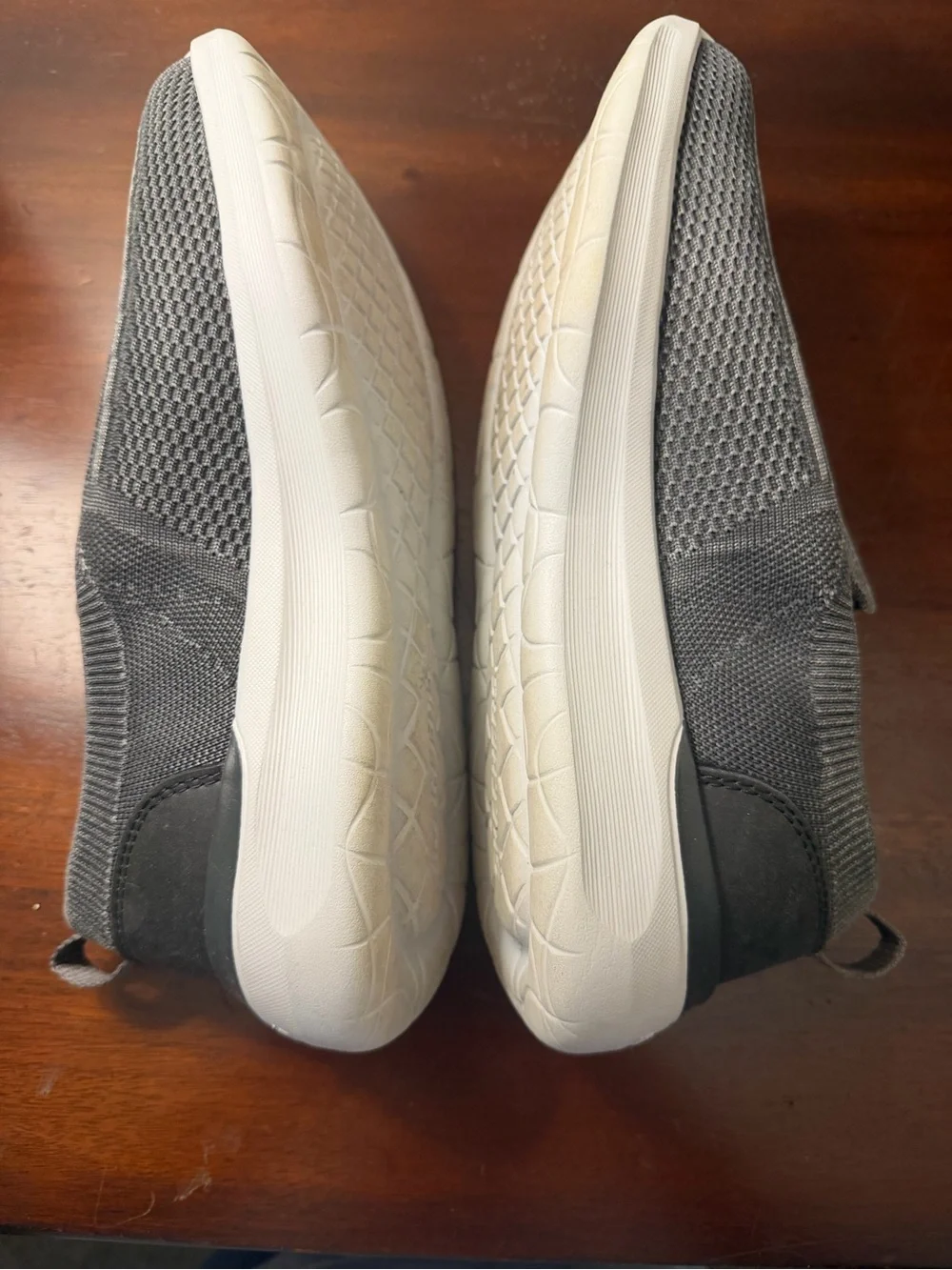 Skechers Men’s Gray Mesh Slip-On Loafers with Yellow Insole Accents